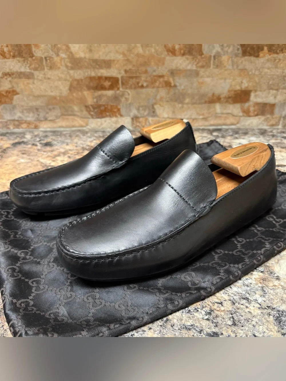 Gucci Driving Shoe Black Size 8.5 D 110 0259 Excellent Condition